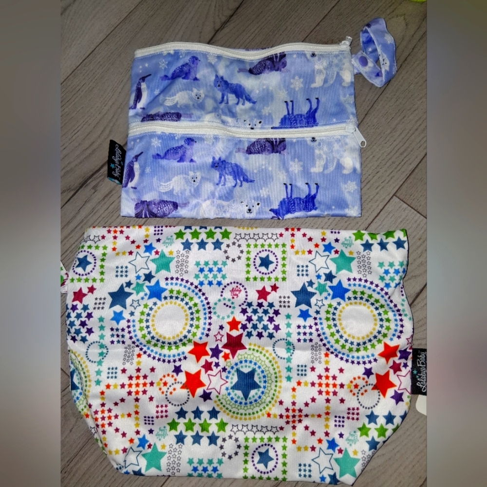 Lalabye Baby Star Print Or  Polar Animals Wetbags New Unused